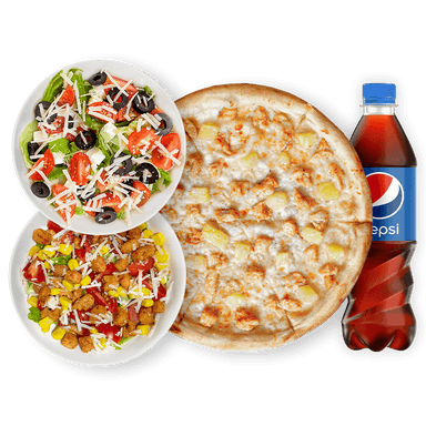 Pizza Dużą (38cm)+2 Sałatki+0,85l Pepsi